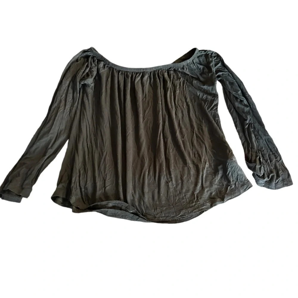 Cotton On women's small long sleeve off the shoulder black flowy blouse